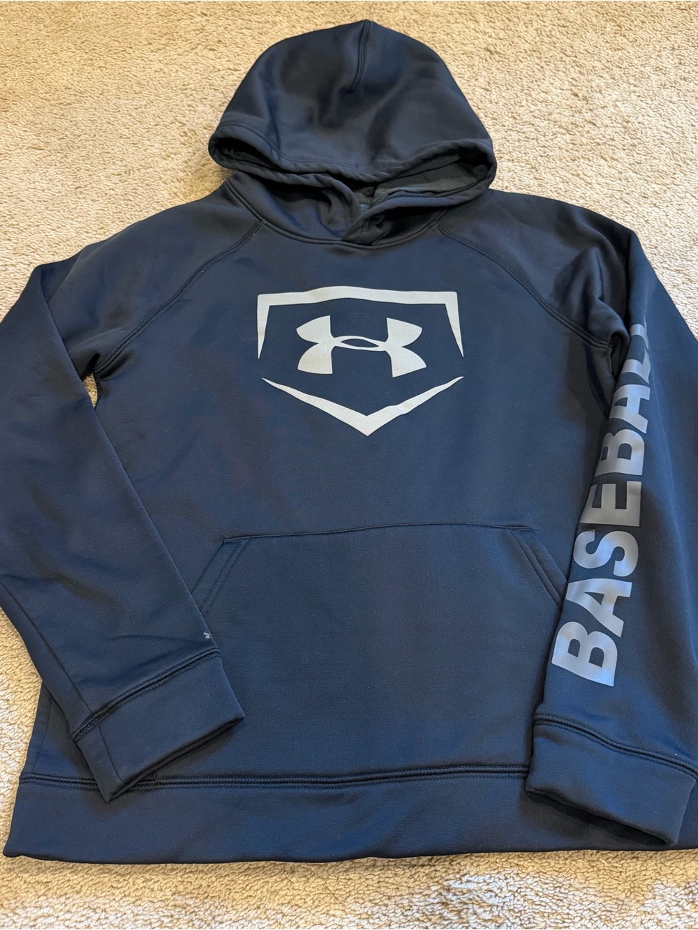 Under Armour Kids YL Black Baseball Logo Hoodie